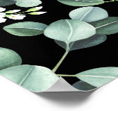 Eukalyptus-Blätter: Muster für weiße Blume Poster (Ecke)