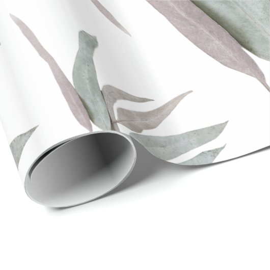 Eukalyptus-Blätter Muster Geschenkpapier (Rolleneckpunkt)