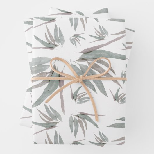 Eukalyptus-Blätter Muster Geschenkpapier Set (Beispiel)