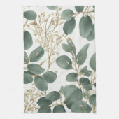 Eukalyptus-Blätter Muster Geschirrtuch (Vertikal)