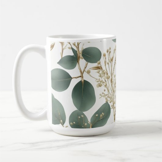 Eukalyptus-Blätter Muster Kaffeetasse (Links)