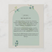 Eukalyptus-Blätter-Overlay-Arch-Hochzeit Flyer (Hinten)