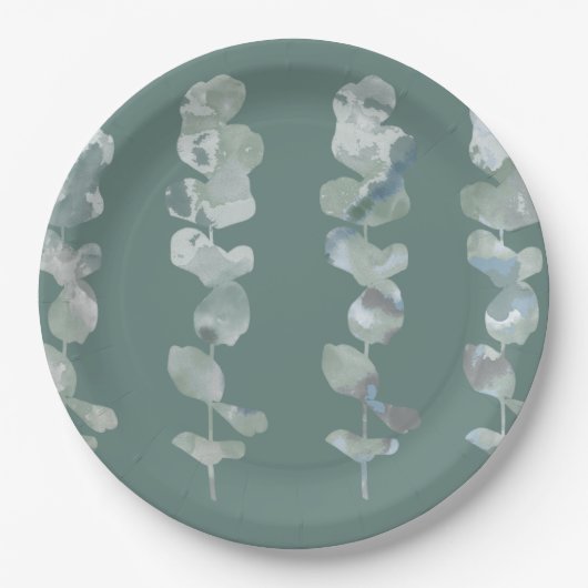 Eukalyptus-Blätter Pappteller (Vorderseite)