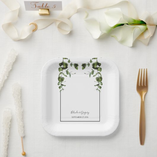 Eukalyptus-Blätter Pappteller (Hochzeit)