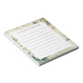 Eukalyptus-Blätter Personalisierter Name Notizblock (angewinkelt)