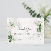 Eukalyptus-Blätter Pink Wedding Dankeschön-Karte Einladung (Stehend Vorderseite)