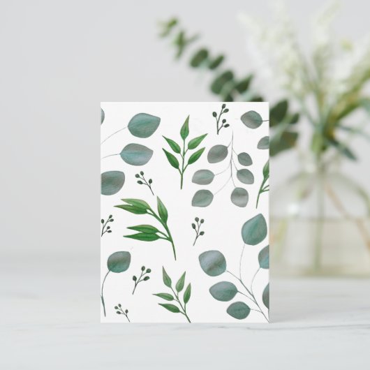 Eukalyptus-Blätter Postkarte (Stehend Vorderseite)