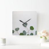 Eukalyptus-Blätter Quadratische Wanduhr (Zuhause)