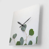 Eukalyptus-Blätter Quadratische Wanduhr (Winkel)
