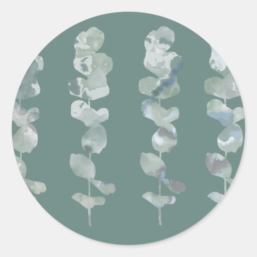 Eukalyptus-Blätter Runder Aufkleber (Vorderseite)