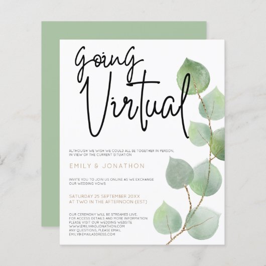 Eukalyptus-Blätter Skript Virtual Wedding (Vorne/Hinten)