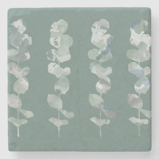 Eukalyptus-Blätter Steinuntersetzer (Vorderseite)