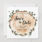 Eukalyptus-Blätter und Website für Hochzeiten von  Save The Date (Vorderseite)