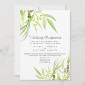 Eukalyptus-Blätter Wasserfarbe aufgeschoben Einladung (Vorderseite)