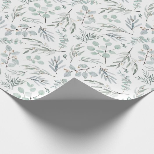 Eukalyptus-Blätter Wasserfarbe Botanische Blätter Geschenkpapier (Ecke)