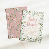 Eukalyptus-Blätter Wasserfarbe Girl Baby Dusche Einladung