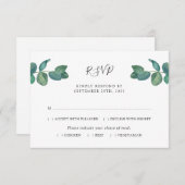 Eukalyptus Blätter Watercolor Wedding RSVP (Vorne/Hinten)