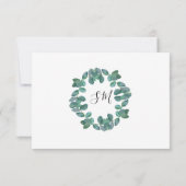 Eukalyptus Blätter Watercolor Wedding RSVP Karte (Rückseite)