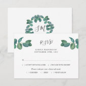 Eukalyptus Blätter Watercolor Wedding RSVP Karte (Vorne/Hinten)