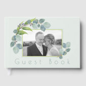 Eukalyptus-Blätter Wedding Foto Gästebuch (Vorderseite)