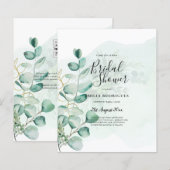 Eukalyptus Blätter Wedding Greenery QR CODE Modern (Vorne/Hinten)