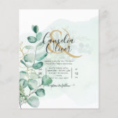 Eukalyptus Blätter Wedding Greenery QR CODE Modern Flyer (Vorne)