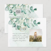 Eukalyptus Blätter Wedding Greenery QR CODE Modern Postkarte (Vorne/Hinten)