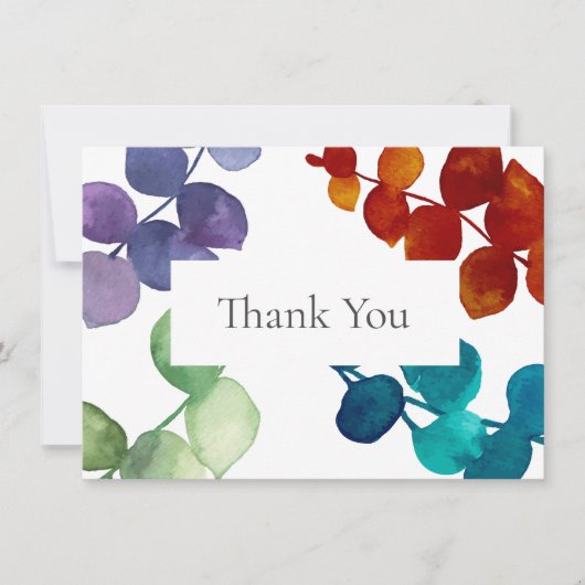 Eukalyptus-Blätter Woodland Vielen Dank Dankeskarte (Vorderseite)