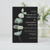 Eukalyptus-Blätter | Zusammen Moderne Hochzeit Einladung (Stehend Vorderseite)