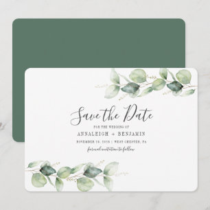 Eukalyptus-Blattwerk Botanische Hochzeit Merkt Euc Save The Date