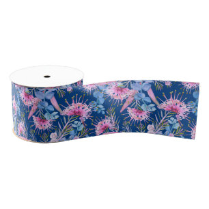 Eukalyptus Blau und Rosa Grevillea Ripsband