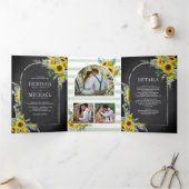 Eukalyptus-Blaublume Dreifach Gefaltete Einladung (Innenseite)