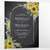 Eukalyptus-Blaublume Dreifach Gefaltete Einladung (Innen Erste Seite)