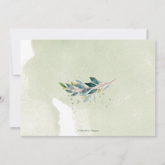 Eukalyptus, Blauer Gum Probe Abendessen Einladung (Rückseite)