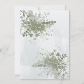 Eukalyptus-Blaues, chic-blaues Aquarell Einladung (Rückseite)