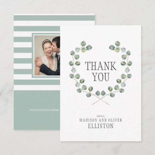 Eukalyptus-Bleirahmen | Danke (Vorne/Hinten)