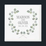 Eukalyptus-Bleirahmen | Hochzeit Magnet<br><div class="desc">Dieser wunderschöne Aquarellrahmen mit Eukalyptus-Blätter aus Silber. | © und ® Bigstock® - Alle Rechte vorbehalten.</div>