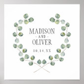 Eukalyptus-Bleirahmen | Hochzeit Poster (Vorne)