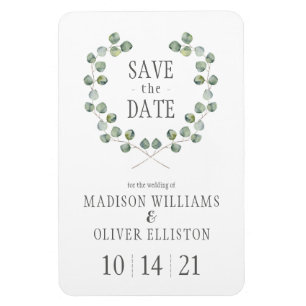 Eukalyptus-Bleirahmen   SAVE THE DATE Magnet