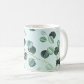 Eukalyptus Bliss: Türkisfarbenes Muster. Kaffeetasse (VorderseiteRechts)