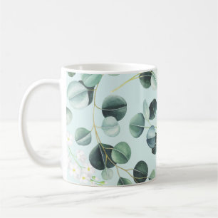 Eukalyptus Bliss: Türkisfarbenes Muster. Kaffeetasse