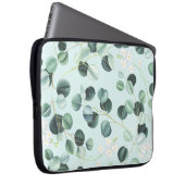 Eukalyptus Bliss: Türkisfarbenes Muster. Laptopschutzhülle (Vorne Rechts)