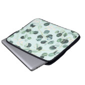 Eukalyptus Bliss: Türkisfarbenes Muster. Laptopschutzhülle (Vorne Knopf)