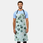Eukalyptus Bliss: Türkisfarbenes Muster. Schürze (Getragen)