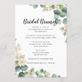 Eukalyptus Bloom Boho Bridal Brunch Menü Menükarte