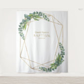 Eukalyptus Bloom Gold Frame Taufen Prop Wandteppich (Vorderseite)