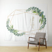 Eukalyptus Bloom Gold Frame Wedding Prop Wandteppich (Beispiel (Horizontal))