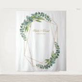 Eukalyptus Bloom Gold Frame Wedding Prop Wandteppich (Vorderseite)