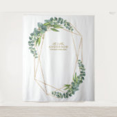 Eukalyptus Bloom Gold Frame Wedding Prop Wandteppich (Vorderseite)