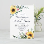 Eukalyptus Bloom Wedding Einladung (Stehend Vorderseite)